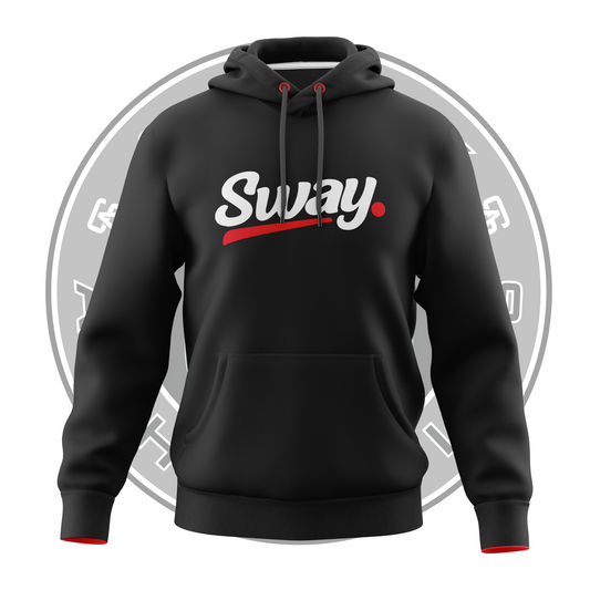 Moisture-wicking polyester sports hoodie for activewear | BLACK/RED