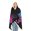 Hooded snuggle blanket with microfleece or sherpa lining