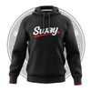 Moisture-wicking polyester sports hoodie for activewear | BLACK/RED