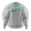 Moisture-wicking polyester sports hoodie for activewear | GREY/SEAFOAM