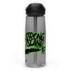 Strong Island FC sports water bottle with spill-proof lid | Charcoal