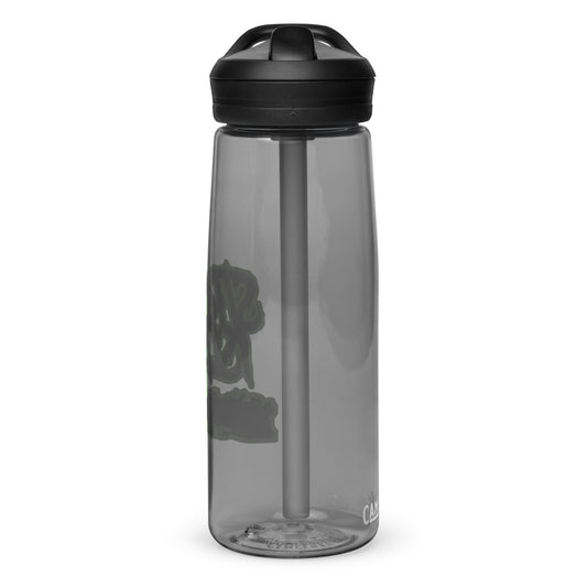 Strong Island FC sports water bottle with spill-proof lid | Charcoal